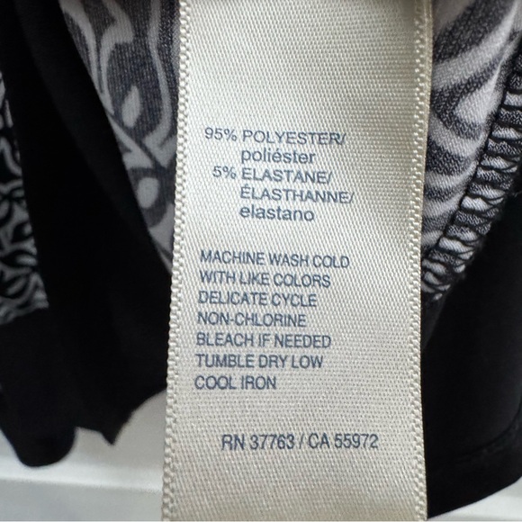 Rafaella Black White Floral Cold Shoulder Blouse M - Picture 5 of 6